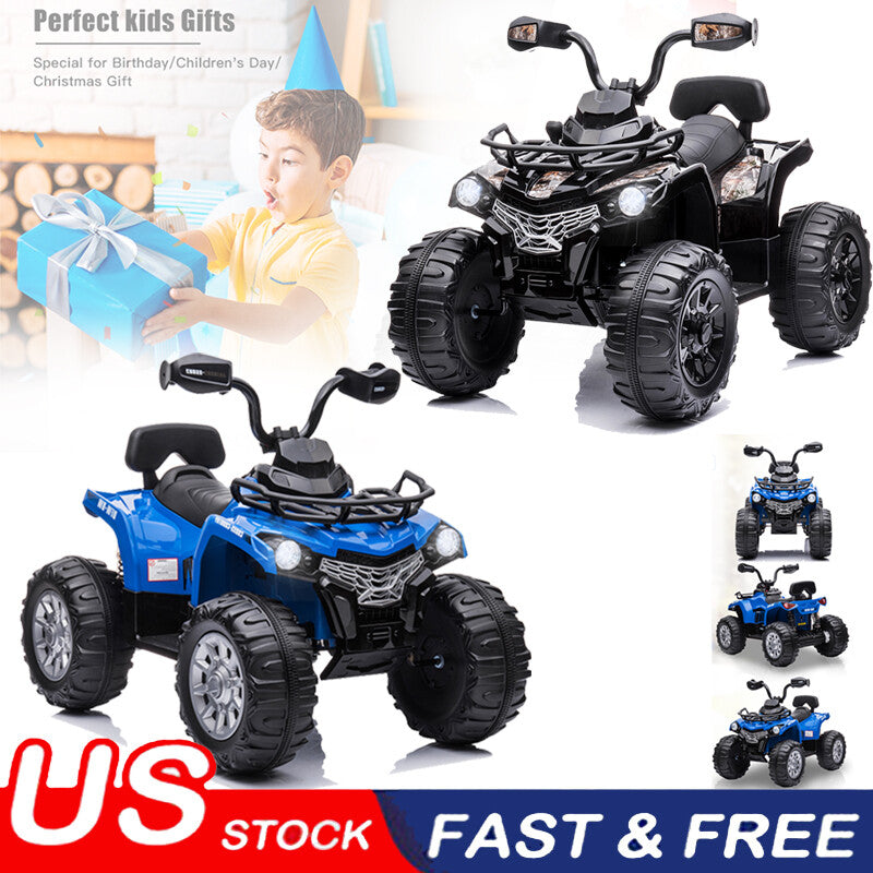 12V Kids Electric 4-Wheeler ATV Quad with 2 Speeds, MP3 Player, and LED Lights Trend Times 1