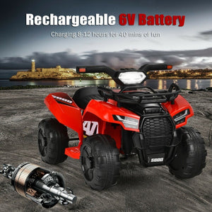 12V Kids Electric 4-Wheeler ATV Ride-On Vehicle with MP3 and LED Lights - Red Trend Times 5