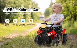 12V Kids Electric 4-Wheeler ATV Ride-On Vehicle with MP3 and LED Lights - Red Trend Times 6