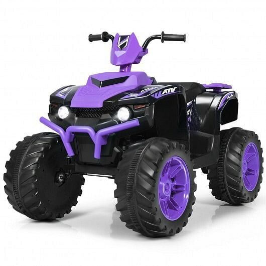 12V Kids Electric 4-Wheeler ATV Quad Ride-On Car with LED Lights Purple Trend Times 0