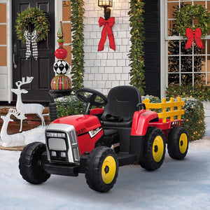 12V Battery-Powered Kids Electric Ride-On Tractor Toy with Trailer and Remote Control Trend Times Variant 0