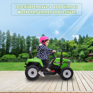 12V Battery-Powered Kids Electric Ride-On Tractor Toy with Trailer and Remote Control Trend Times 9