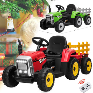 12V Battery-Powered Kids Electric Ride-On Tractor Toy with Trailer and Remote Control Trend Times 1