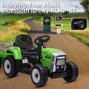 12V Battery-Powered Kids Electric Ride-On Tractor Toy with Trailer and Remote Control Trend Times 4