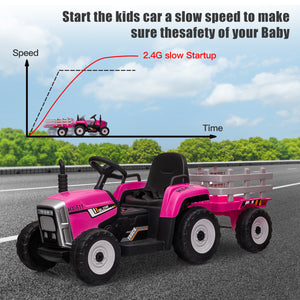 12V Battery-Powered Kids Electric Ride-On Tractor with Trailer and Remote Control Trend Times 5