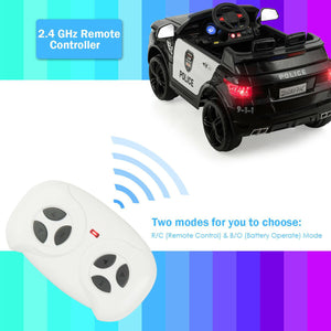 12V Kids Electric Ride-On Police Car with Bluetooth and Remote Control Trend Times 5