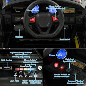 12V Kids Electric Ride-On Police Car with Bluetooth and Remote Control Trend Times 7