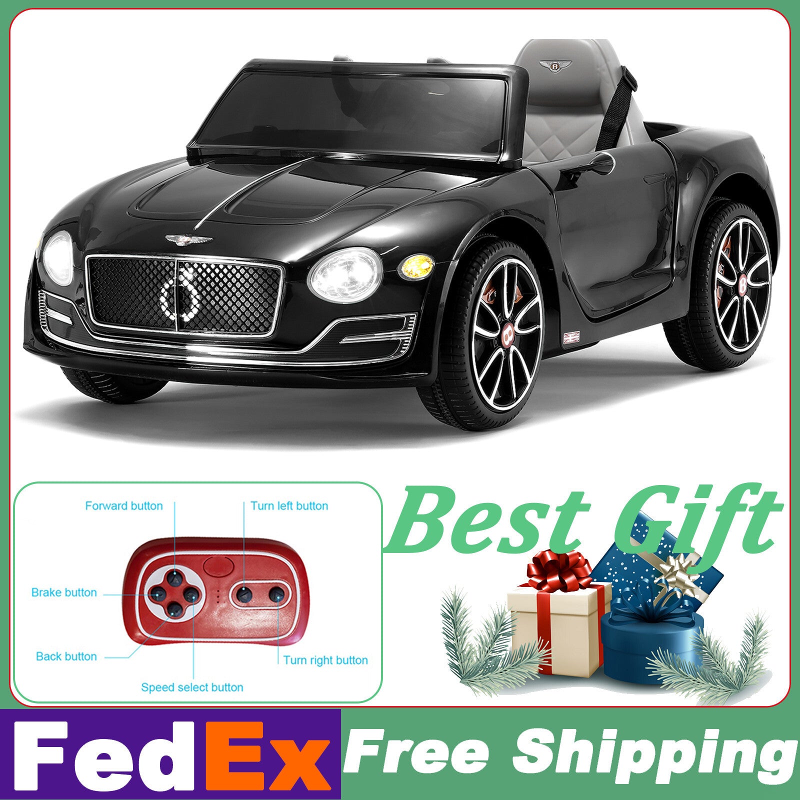 12V Licensed Bentley Style Kids Electric Ride-On Car with Remote Control Trend Times 0
