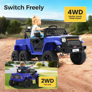 12V Electric Ride-On Car for Kids with 6 Wheels and Parent Remote Control, Ages 3-10 Trend Times 4