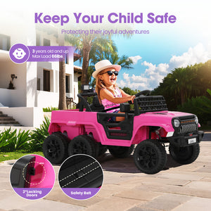 12V Electric Ride-On Car for Kids with 6 Wheels and Parent Remote Control, Ages 3-10 Trend Times 4