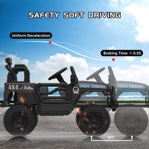 12V Kids Electric Ride-On Truck with Remote Control, LED Lights, and Music Trend Times 4