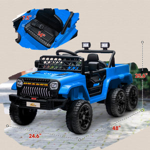 12V Kids Electric Car with 2WD/4WD Switch, Remote Control and Blue Lights Trend Times 1