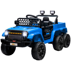 12V Kids Electric Car with Switchable 2WD/4WD, Remote Control and Lights, Blue Trend Times 3