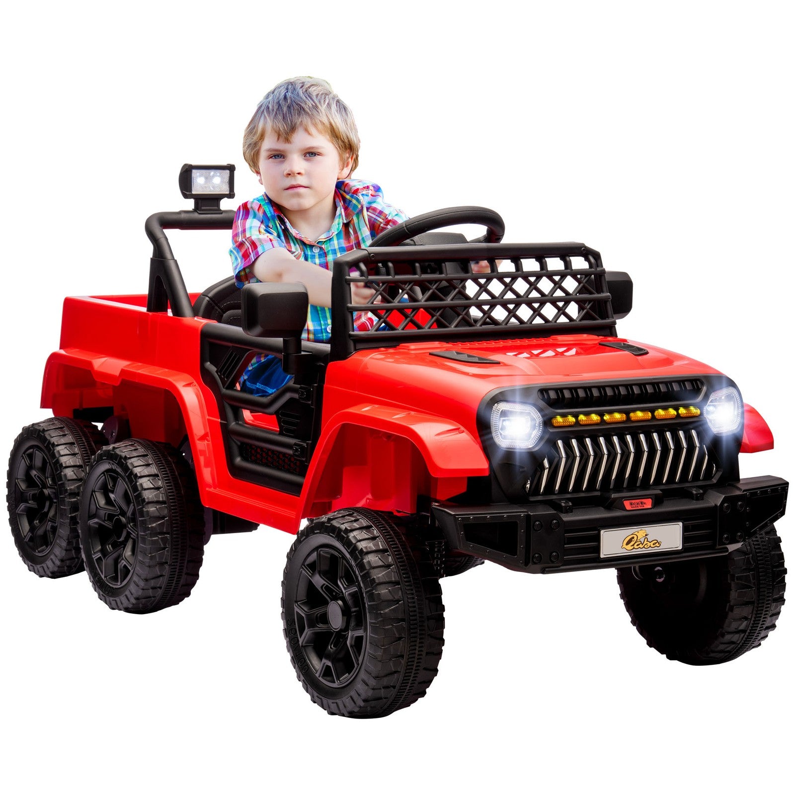 12V Kids Electric Ride-On Car with Switchable 2WD/4WD and Remote Control, Red Trend Times 0