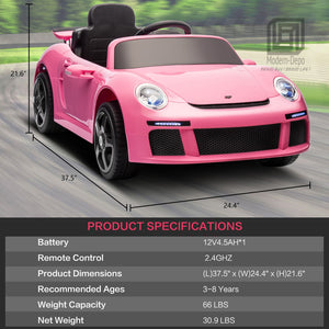 12V Kids Electric Ride-On Car with Parent Remote Control, Dual Motors, Lights, and MP3 Player Trend Times 4