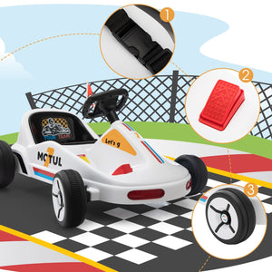12V Kids Electric 4-Wheel Ride-On Go-Kart with Remote Control, Blue, Ages 3-8 Trend Times 13