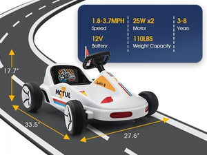 12V Kids Electric 4-Wheel Ride-On Go-Kart with Remote Control, Blue, Ages 3-8 Trend Times 14