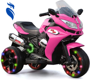 12V Kids Electric 3-Wheel Ride-On Motorcycle Toy with LED Lights for Ages 3-8 Trend Times 1