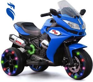 12V Kids Electric 3-Wheel Ride-On Motorcycle Toy with LED Lights for Ages 3-8 Trend Times Variant 0