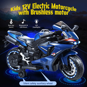 12V Kids Electric Ride-On Dirt Bike Motorcycle with LED Lights 9mph Trend Times 4