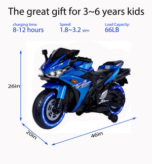 12V Kids Electric Ride-On Dirt Bike Motorcycle with LED Lights and Hand Drive Trend Times 4