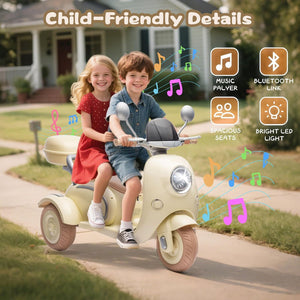 12V Kids Electric Dual Motor Ride-On Tricycle Toy with Bluetooth Music Trend Times 24