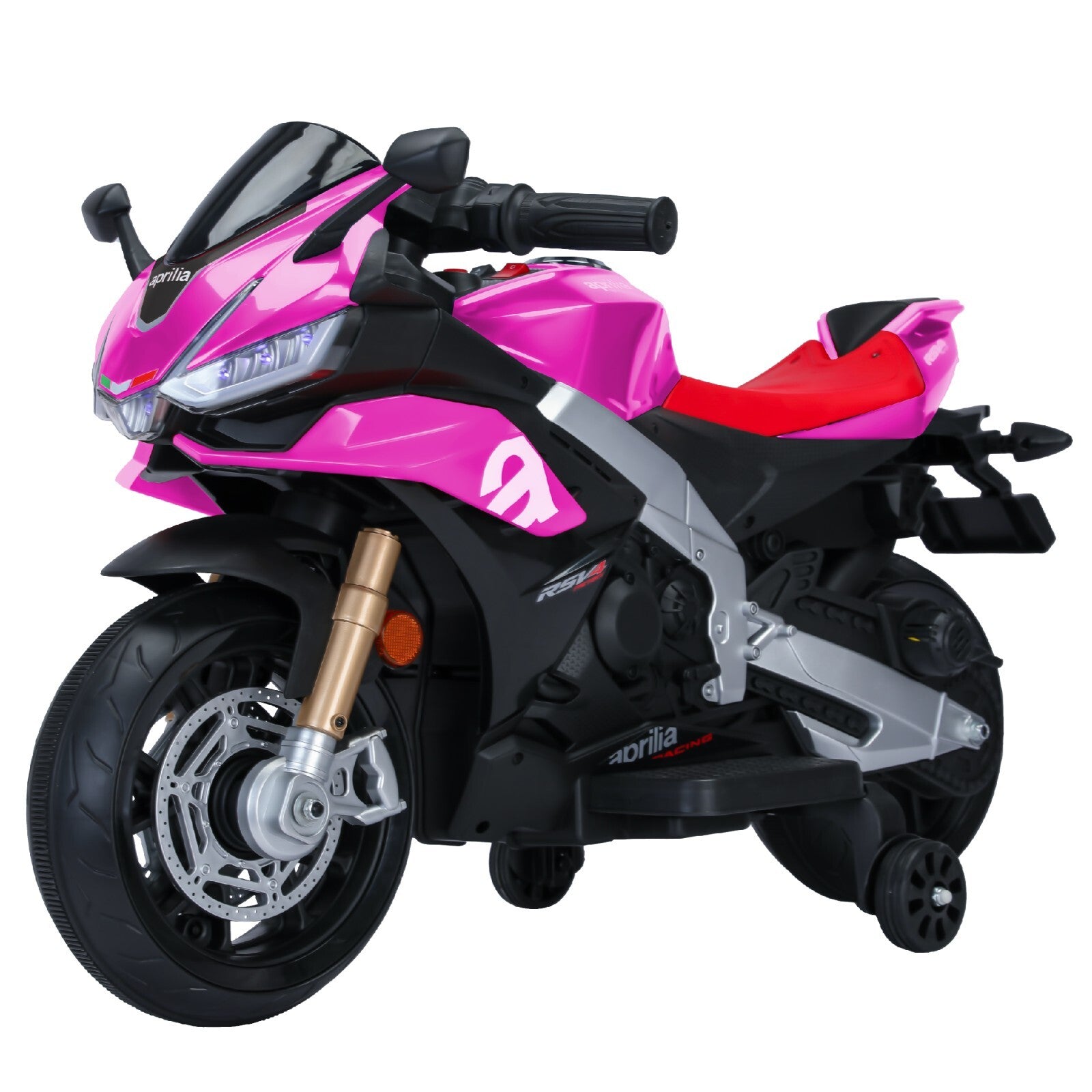 12V Kids Electric Ride-On Motorcycle Toy with Bluetooth Music, Auxiliary Wheels, and LED Lights Trend Times 1