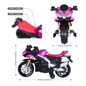 12V Kids Electric Ride-On Motorcycle Toy with Bluetooth Music, Auxiliary Wheels, and LED Lights Trend Times 6