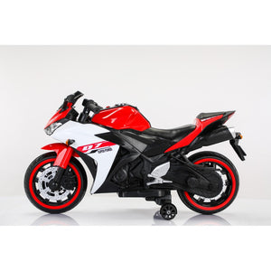 12V Kids Electric Ride-On Motorcycle Toy with Bluetooth Music, Auxiliary Wheels, and LED Lights Trend Times 4