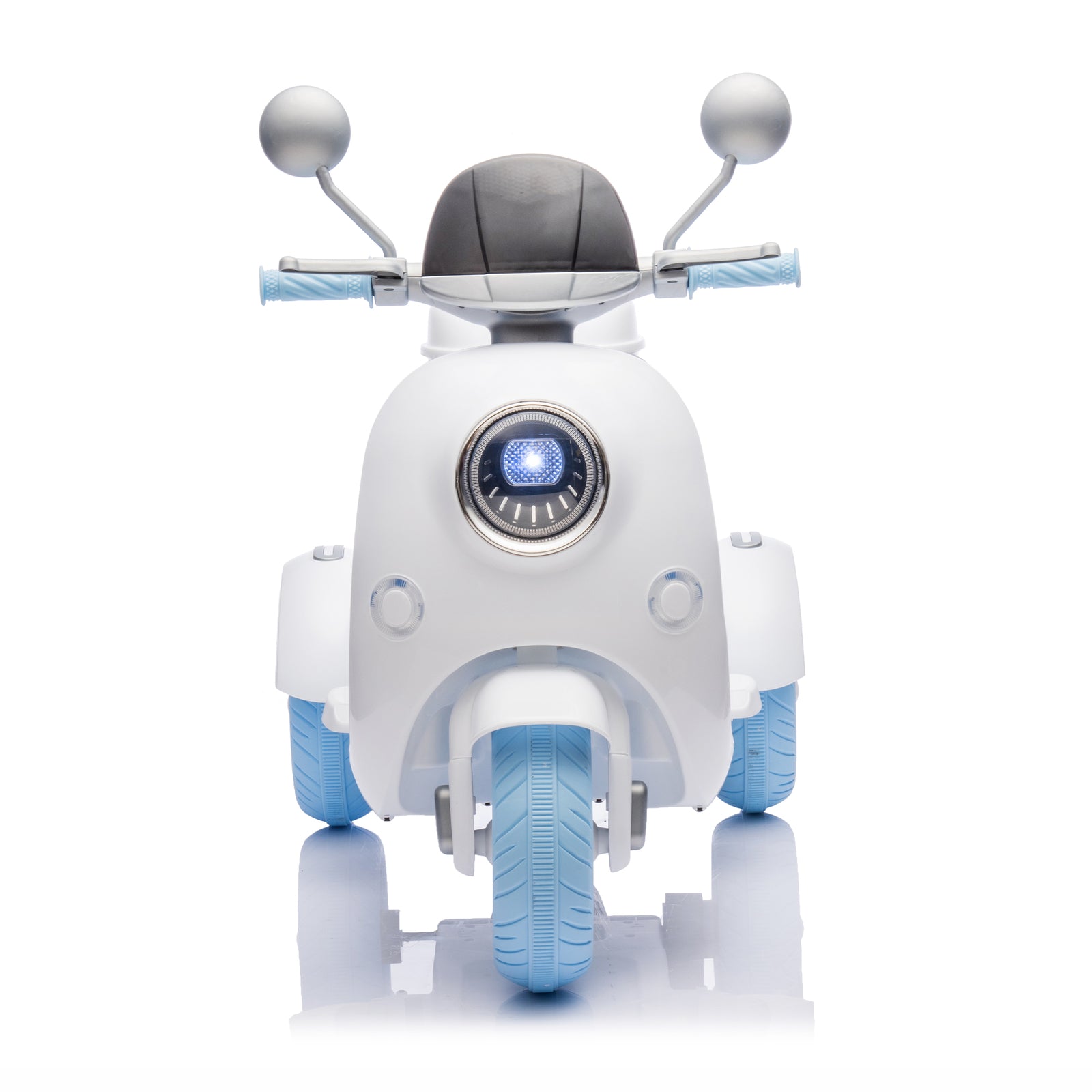 12V Kids Electric Ride-On Motorcycle Toy with Bluetooth Music, LED Lights, and 3 Wheels - Blue Trend Times 0