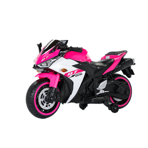 12V Kids Electric Ride-On Motorcycle Toy Car with Training Wheels and LED Lights Trend Times 12
