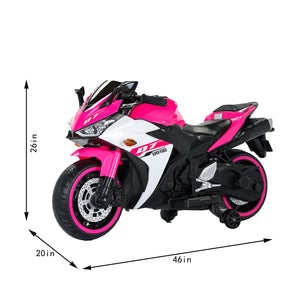 12V Kids Electric Ride-On Motorcycle Toy Car with Training Wheels and LED Lights Trend Times 6