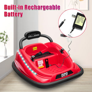 12V Kids Electric Ride-On Bumper Car Toy with 360° Spin, Remote Control, and LED Lights Trend Times 7