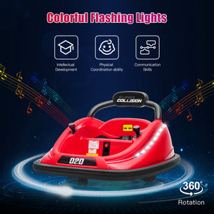 12V Kids Electric Ride-On Bumper Car Toy with 360° Spin, Remote Control, and LED Lights Trend Times 9