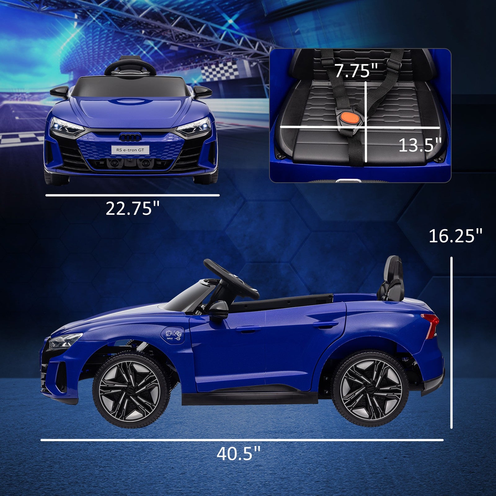 12V Kids Electric Ride-On Car Licensed Audi RS e-tron GT Dark Blue Trend Times 1