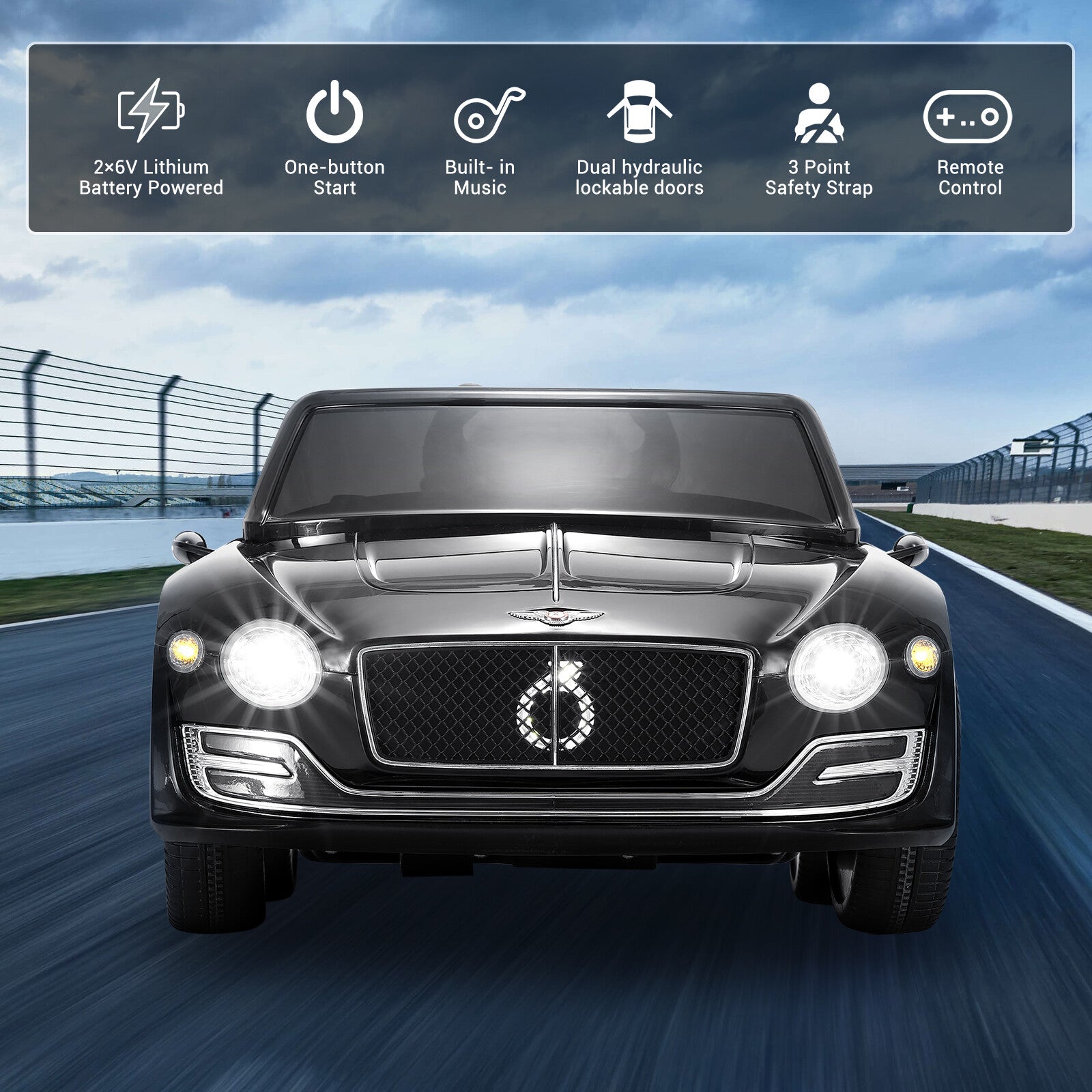 12V Kids Electric Ride-On Car Licensed Bentley Style with Remote Control and LED Lights Trend Times 1