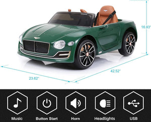 12V Kids Electric Ride-On Car Licensed Bentley Style with Remote Control Trend Times 13