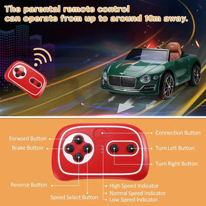 12V Kids Electric Ride-On Car Licensed Bentley Style with Remote Control Trend Times 6