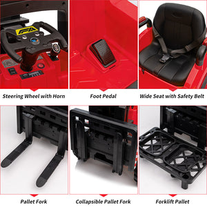 12V Kids Electric Ride-On Forklift with Remote Control, Liftable Fork, and Music Trend Times 5