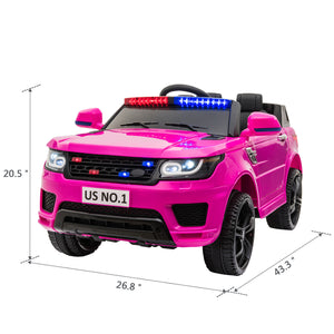 12V Kids Electric Ride-On Police SUV Truck Toy with Remote Control and Music Trend Times 1