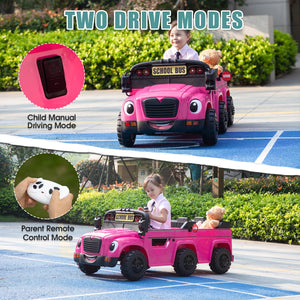 12V Kids Electric 2-Seater Ride-On School Bus Toy Car with Remote Control Trend Times 14