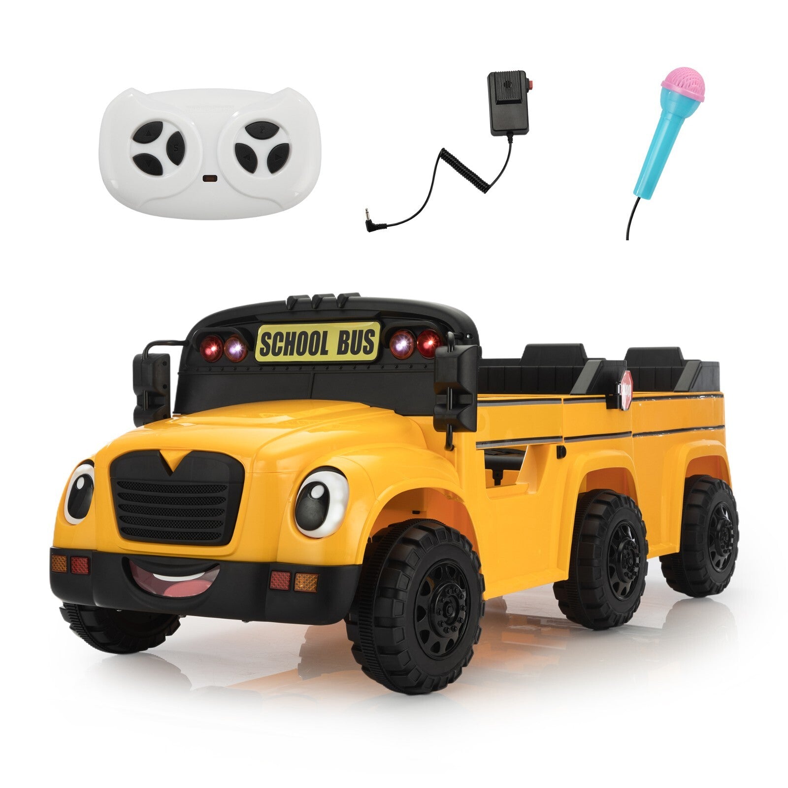 12V Kids Electric 2-Seater Ride-On School Bus Toy Car with Remote Control Trend Times Variant 0