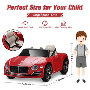 12V Kids Electric Ride-On Bentley Style Car with Remote Control Trend Times 4