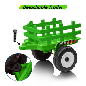 12V Kids Electric Ride-On Tractor with Trailer Battery Powered Car Toy and Remote Control Trend Times 17