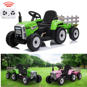 12V Kids Electric Ride-On Tractor with Trailer Battery-Powered Vehicle Toy Trend Times Variant 0
