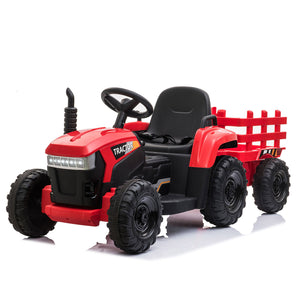12V Kids Electric Ride-On Tractor with Trailer Trend Times Variant 0