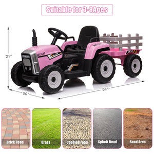 12V Electric Kids Tractor with Trailer Toddler Ride-On Car and Remote Control Trend Times 5