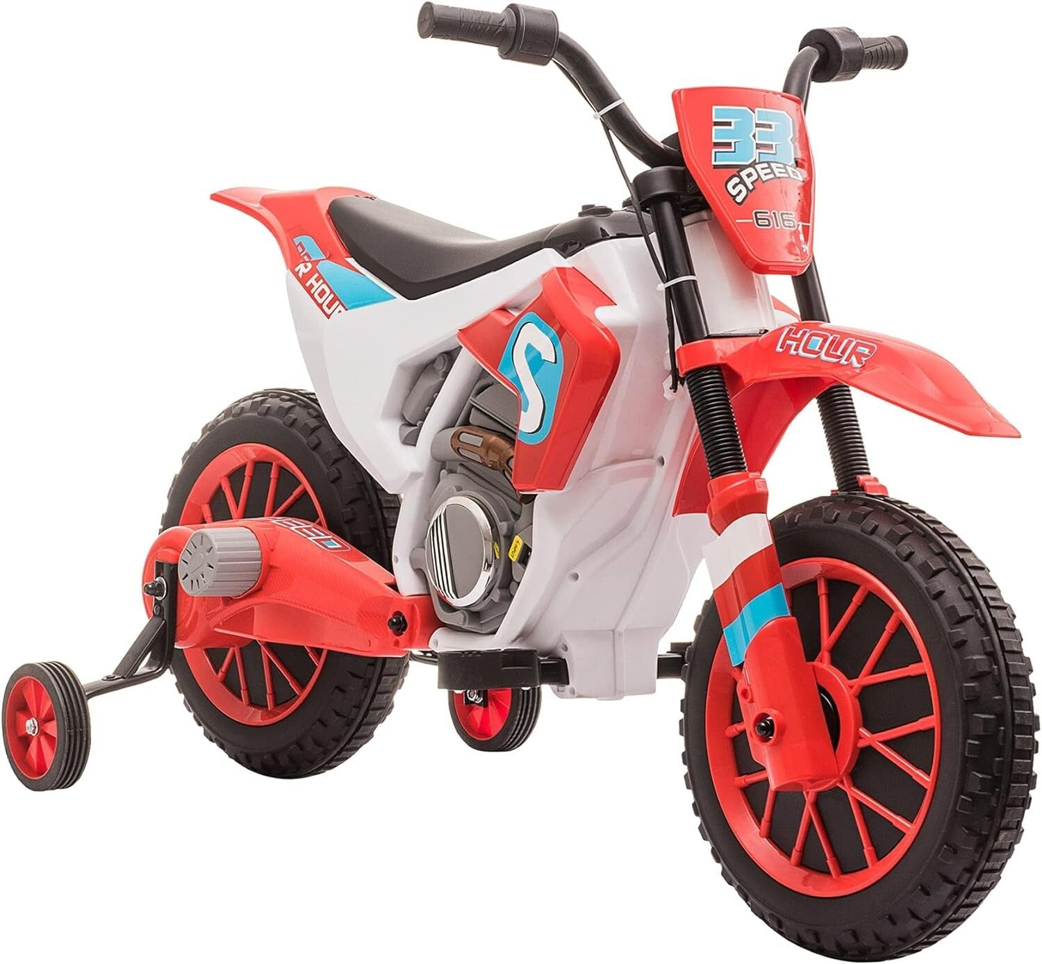 12V Kids Electric Ride-On Dirt Bike Motorcycle Toy with Training Wheels Trend Times 0