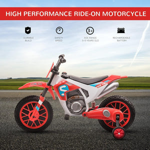 12V Kids Electric Ride-On Dirt Bike Motorcycle Toy with Training Wheels Trend Times 2