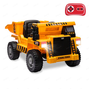 12V Kids Electric Ride-On Dump Truck with Remote Control and Functional Shovel Bed Trend Times 2